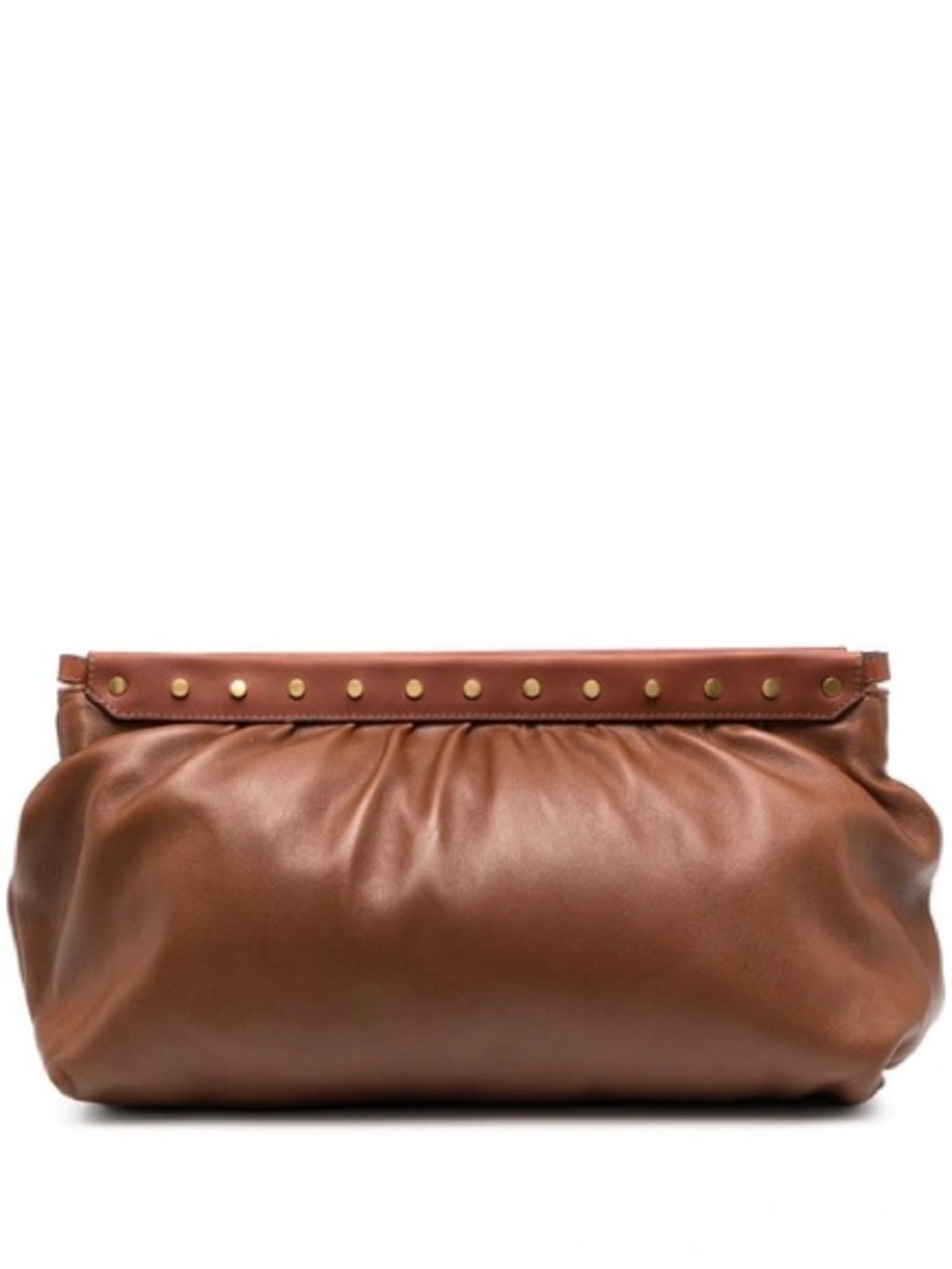 Isabel Marant Studded Luz Clutch Cognac